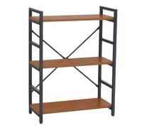 Orsina Luxe Light Yellow 3-Tier Shelf Unit with Black Metal Frame, Bookcase For Home Office, Stylish Display Unit in Red Orsina Red