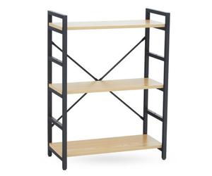 Orsina Luxe Light Yellow 3-Tier Shelf Unit With Black Metal Frame,bookcase For Home Office,stylish Display Unit