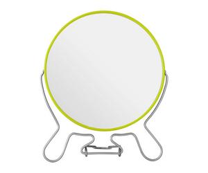 Orsina Luxe Lime Green Large Shaving Mirror, Adjustable Mirror With Metal Stand, Double-Sided Square Table Mirror