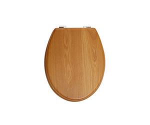 Orsina Luxe Oak Finish Toilet Seat, Wood Veneer Toilet Seat, Natural Grain Texture Seat With Sturdy Metal Fixings