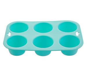 Orsina Luxe Pastel Blue 6-Cup Silicone Muffin Mould, Food-Grade Silicone Mould, Ideal for Baking Delicious Cupcakes in Green Orsina Green
