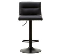 Orsina Luxurious Black Leather Effect Bar Stool, Leather Upholstered Bar Stool, Comfortable Modern Bar Stool