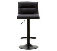 Orsina Luxurious Black Leather Effect Bar Stool, Leather Upholstered Bar Stool, Comfortable Modern Bar Stool Orsina Black