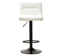 Orsina Luxurious Black Leather Effect Bar Stool, Leather Upholstered Bar Stool, Comfortable Modern Bar Stool in White Orsina White