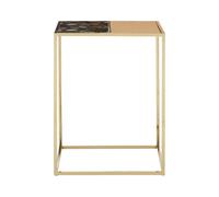 Orsina Luxurious Design Agate Side Table, Agate Stone Top Metal Side Table, Sturdy Bedside Table For Bedroom Orsina Multicolor