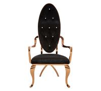 Orsina Luxurious Design Silver Baroque Chair, Comfortable Dining Chair For Kitchen, Comfortable Velvet Dining Chair in Rose Gold Orsina Rose Gold