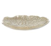 Orsina Luxurious Small Gold Finish Lotus Leaf Plate With Sculptural Detailing, Stylish Decorative Plate