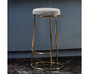 Orsina Manhattan Grey Velvet Tall Bar Stool