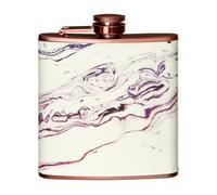 Orsina Marble Effect Rose Gold Hip Flask, Stylish 5oz Stainless Steel Flask With Secure Screw Cap, Elegant Marble Orsina Multicolor