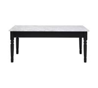 Premier Houseware Black And White Rectangular Coffee Table For Living Room / Bedroom Wooden Frame With White Marble Top Contemporary Style Tables