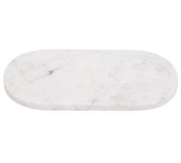 Premier Housewares White Marble Serving Tray Modern Oblong Stone Tray with Smooth Surface Wooden Tray Serving Trays 15 x 2 x 30