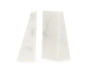 Orsina Marris Set Of 2 Marble Bookends in White Orsina White