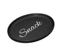 Matte Black Oval Snack Plate, Chic Design Snack Plate For Kids Parties, Durable Serving Snack Plate