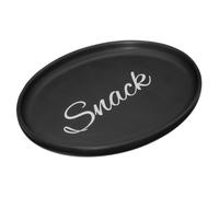 Orsina Matte Black Oval Snack Plate, Chic Design Snack Plate For Kids Parties, Durable Serving Snack Plate Orsina Black