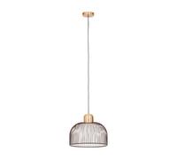 Orsina Matte Black Pendant Light With Brass Holder, Birdcage-Inspired Ceiling Light, Minimalist Hanging Fixture