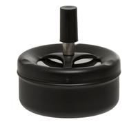 Orsina Matte Black Spinning Ashtray, Sleek Push-Spin Ashtray With Lid For Smoke & Odour Control, Durable Metal