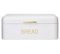 Orsina Matte Cream Bread Bin With Gold Handle, Tin Bread Storage Box For Kitchen, Large Capacity Bread Container
