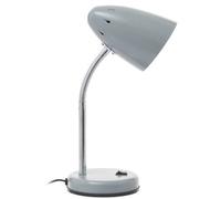 Premier Housewares Adjustable Desk Lamp, Metal, Grey, Small