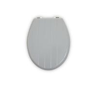 Orsina Matte Grey Toilet Seat With Panel Lid, Toilet Cover With Fixings For Office Use, Oval Bathroom Seat Lid