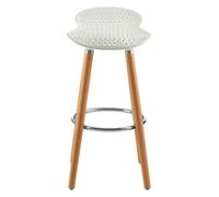 Interiors by Premier Matte Black Bar Stool, Easy to Clean Kitchen Bar Stool, Footrest Bar Stool, Space-Saver Breakfast Stool Premier Housewares White One Size