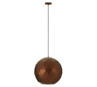 Orsina Medium Black & Copper Pendant Light, Matte Black Geometric Ceiling Light, Gold Interior Lamp in Brown Orsina Brown