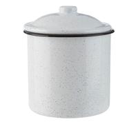 Orsina Medium Canister, Elegant Storage Jar With Bamboo Lid & Airtight Seal, Durable Ceramic Canister For Dry in White Orsina White