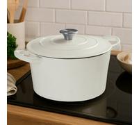 Premier Housewares Cast Iron Casserole Dish - Matte White, White