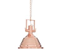 Orsina Medium Chrome Pendant Light, Reflective Industrial Ceiling Light With Glass Base, Flared Stepped Shade in Gold Orsina Gold