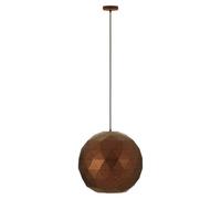 Orsina Medium Coffee Finish Pendant Ceiling Light, Gold Interior Geometric Pendant Lamp, Black Cord Light Fixture