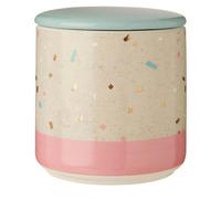 Orsina Medium Fine Earthenware Grey Pink Storage Canister,speckle Pattern Kitchen Container,canister For Storage