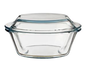Orsina Medium Round Glass Casserole Dish, Durable Borosilicate Glass Oven Dish With Lid, Heat-Resistant Bakeware in Clear Orsina Clear