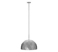 Orsina Medium Silver Dome Pendant Light, Geometric Metallic Ceiling Fixture, Steel Pendant With Gold Interior