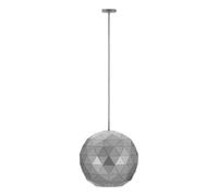 Orsina Medium Silver Geometric Pendant Light, Metallic Silver Finish Ceiling Fixture, Steel Pendant Light