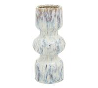 Orsina Medium Vase, Beige Stoneware Vase, Free Standing Vase for Contemporary Homes, Marbling Effect Stoneware Vase in White Orsina White