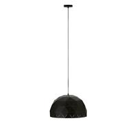 Orsina Medium White Dome Pendant Light, Geometric White Steel Ceiling Light With Clean Finish, Hanging Pendant Lamp in Black Orsina Black