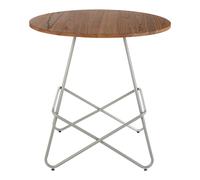 Orsina Metal & Elm Wood Round Table, Versatile Coffee Table for Home & Office, Round Outdoor Dining Table in Grey Orsina Grey