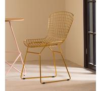 Orsina Metal Grid Frame Wire Chair, Comfortable Seating Garden Wire Chair, Easy Cleaning Wire Frame in Gold Orsina Gold