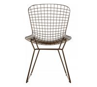Orsina Metal Grid Frame Wire Chair, Comfortable Seating Garden Wire Chair, Easy Cleaning Wire Frame in Brown Orsina Brown