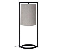 Premier Housewares Lara Metal Table Lamp with Grey Fabric Shade, Grey