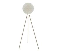 Orsina Metallic Silver Finish Floor Lamp, Gold Inner Shade With Geometric Steel Design, Tripod Standing Lamp in White Orsina White