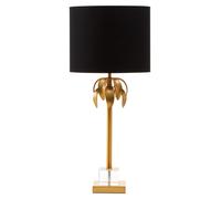 Orsina Metallic Table Lamp With Sculpted Gold Leaves, Vertical Decorative Lamp, Artistic Lighting For Entryway in Black Orsina Black