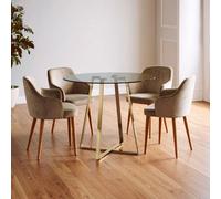 Orsina Metropolitan Round Gold Finish Dining Table