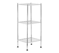 Orsina Micah 3 Tier Chrome Shelf Unit with Rubber Feet in Silver Orsina Silver
