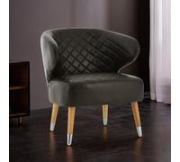 Orsina Mid Century Brown Faux Leather Wingback Armchair, Elegant Design Comfortable Armchair For Livingroom in Black Orsina Black