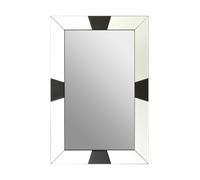 Orsina Milania Black Bevelled Border Detail Wall Mirror in Silver Orsina Silver