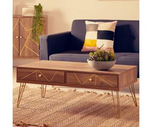Orsina Minimal Design Coffee Table, Ample Storage Decorative Display Table, Easily Maintained Wooden Table
