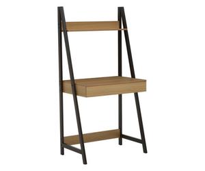 Orsina Minimal Natural Oak Effect Desk, Smart Storage Office Desk For Office, Contemporary Aesthetic Writing Desk