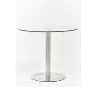 Orsina Minimalist Design Round Silver Finish Dining Table, Metropolitan Small Dining Table, Sturdy Kitchen Table Orsina Silver