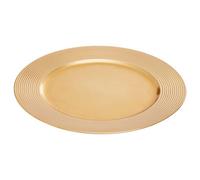 Orsina Minimalist Gold Charger Plate With Ribbed Rim, Functional Dinner Plate For Dinner, Reliable Gold Plate