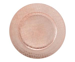 Orsina Minimalist Rose Gold Pebble Effect Charger Plate, Functional Dinner Plate, Reliable Rose Gold Finish Plate